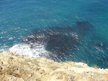 High angle view of beach