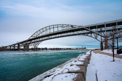 Bluewater bridge international crossing between sarnia ontario canada and port huron usa