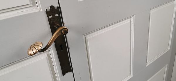 Low angle view of closed door