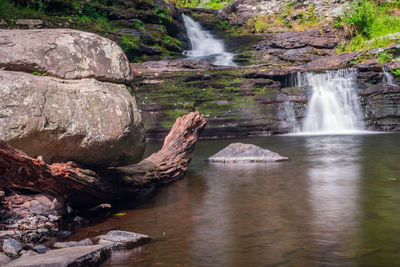 Scenic view of waterfall