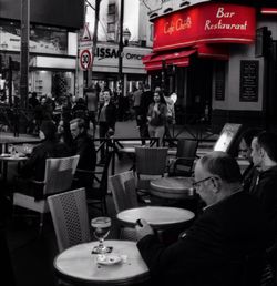 People sitting in restaurant