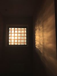 Sunlight falling on glass window in building