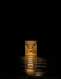 Illuminated building at night