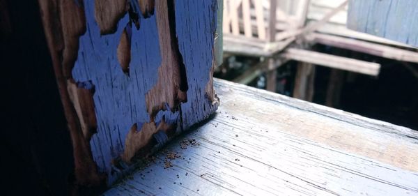 Close-up of wooden plank