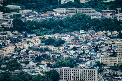 High angle view of townscape