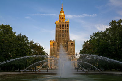 View of building against cloudy sky