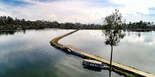 Scenic view of river against sky