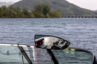 Cropped image of boat in river