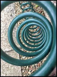 High angle view of spiral container