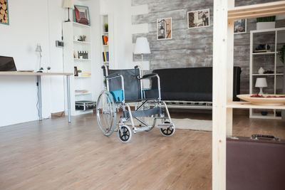 Wheelchair on floor at home