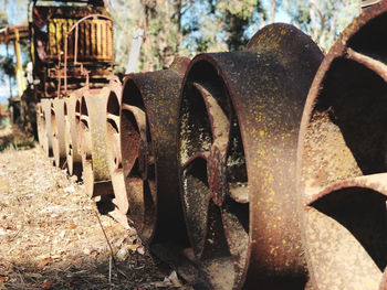 Close-up of rusty machine part