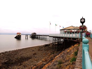 View of bridge over sea against sky