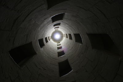 Low angle view of illuminated ceiling