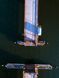 Directly above shot of bridge over river