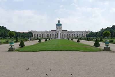 View of historical building in garden