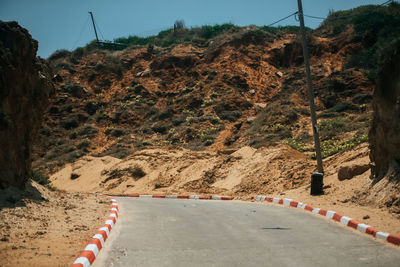 Road passing through rocks