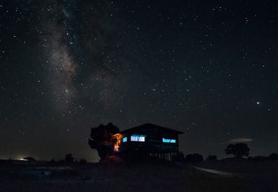 Building against sky at night