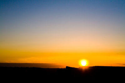 Silhouette mountain against sky during sunset