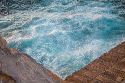 High angle view of beach