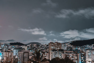 Long exposure urban night photography with buildings and lights of a brazilian city