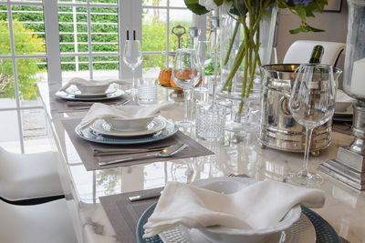 Chairs and tables in restaurant