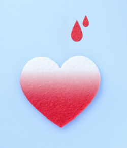 Close-up of heart shape over white background