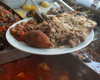 Close-up of meal served in plate