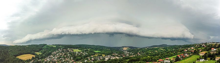 Panoramic view of townscape against sky