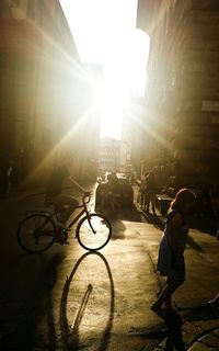 Sun shining through car parked on sunny day