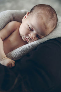 Close-up of baby sleeping