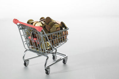 Close-up of objects over white background