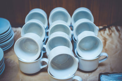 Close-up of containers on table