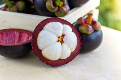 Close-up of fruits on table