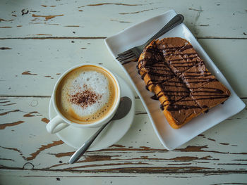 Directly above shot of coffee on table