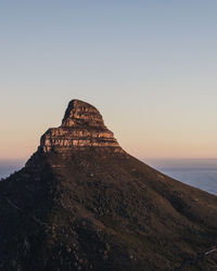 Scenic view of mountain against clear sky