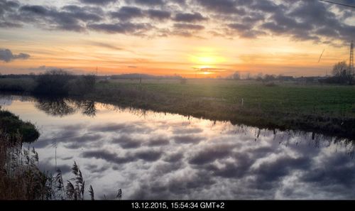 Scenic view of landscape against sky during sunset