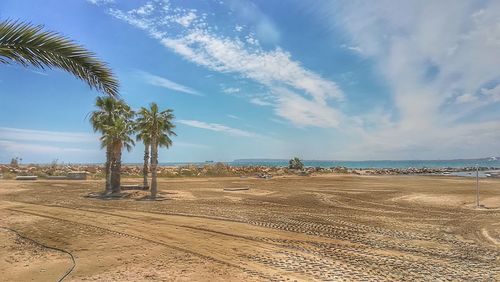 Scenic view of beach against sky