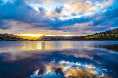 Scenic view of dramatic sky during sunset