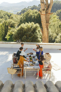 Female friends having meal