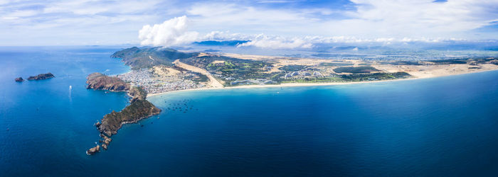 Aerial view of sea against sky