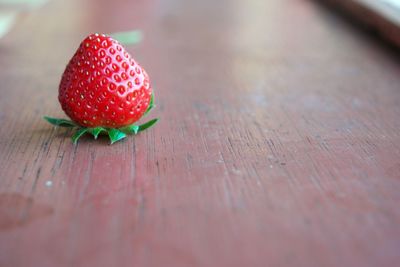 Close-up of strawberry on table