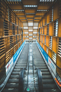 Interior of illuminated modern building