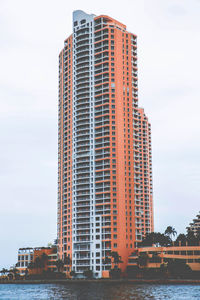 View of an orange building of the miami skyline