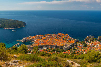 Panorama of dubrovnik old town and port.