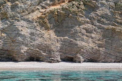 Rock formation in sea