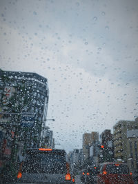 Rain drops on water