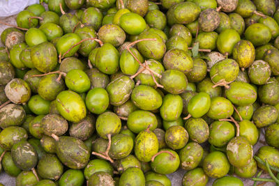 Full frame shot of green fruits for sale in market