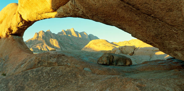 Scenic view of rocky mountains against sky