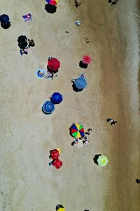 High angle view of toy playing with toys