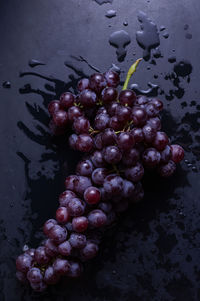 High angle view of grapes on table